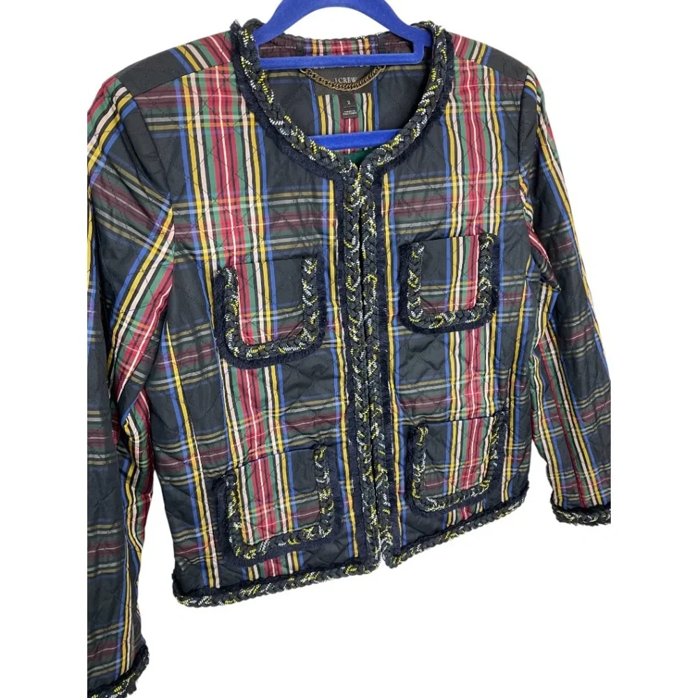 J. Crew Quilted Lady Jacket in Stewart Tartan‎ Plaid